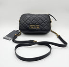 Versace Jeans Couture Logo Black Quilted Crossbody Bag