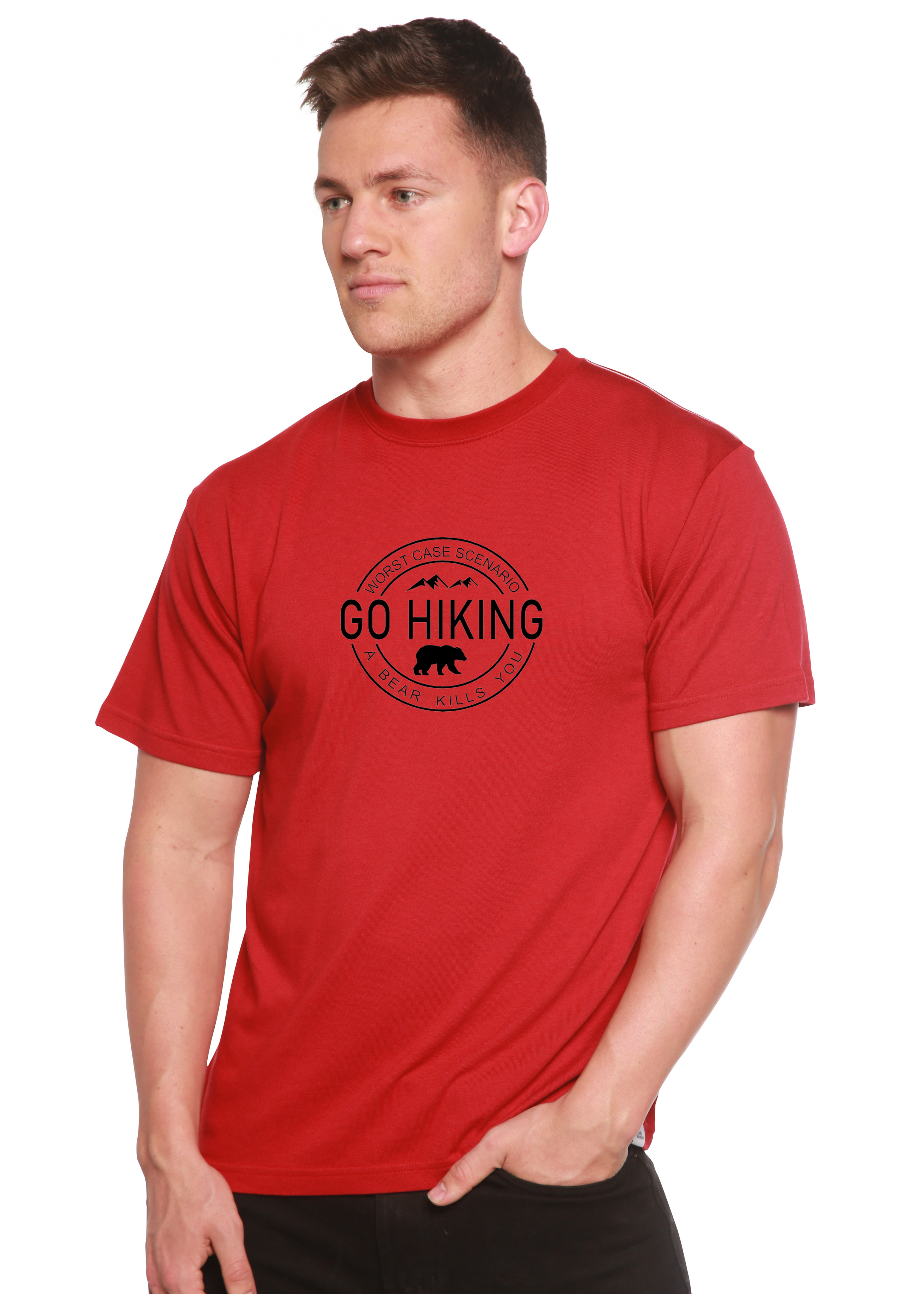 Go Hiking Men's Bamboo Viscose/Organic Cotton Short Sleeve Graphic T-Shirt
