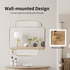 32 Inch x 20 Inch Metal Frame Wall-Mounted Rectangle Mirror