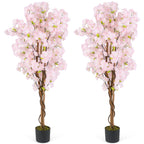 5 FT Tall Artificial Cherry Blossom Tree with Pink Flowers