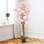 5 FT Tall Artificial Cherry Blossom Tree with Pink Flowers