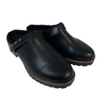 Kensie Womens Size 7 Black 1.5" Heels Clog Fuzzy Lined Slip On Round Toe Shoes
