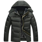 Men's Winter Wool Hooded Jacket with Fleece Lining