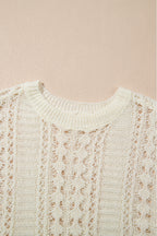 Hollow Out Drop Shoulder Sweater