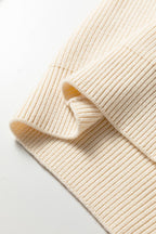 Jet Stream Ribbed Knit Ribbon Knot Backless Drop Shoulder Sweater