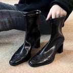 Women's Square Toe Chunky Heel Boots