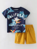 Children's California Print Tee and Shorts Outfit Set