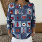 Buttoned Long-Sleeve Hoodie AutumnWinter Printed Fashionable & Unique Casual Sweater Coat For Women
