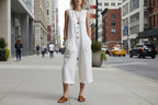 Women's Retro Sleeveless Wide-Leg Cropped Jumpsuit