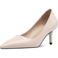 New CosyFever Women Size 7.5W Wide Tan 2.6" Heel Pointed Toe Slide On Pump Shoes