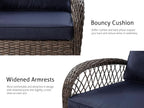 Outdoor Wicker Swivel Glider Rocker Patio Furniture Set