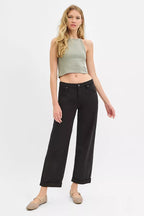 RISEN Tummy Control Mid Rise Ankle Barrel Relaxed Baggy