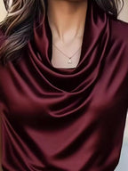 Satin Cowl Neck Blouse