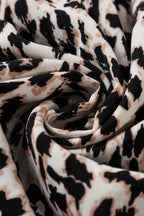 Leopard Notched Long Sleeve Maxi Dress