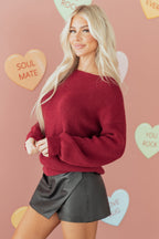 Jet Stream Ribbed Knit Ribbon Knot Backless Drop Shoulder Sweater