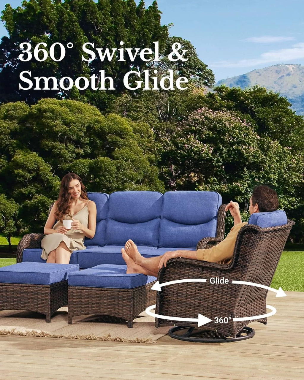 Luxury Outdoor Patio Furniture Set with Thick Cushions