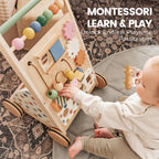 Tiny Land® Versatile Natural Wooden Baby Walker