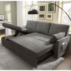 Gray Sectional Sleeper Sofa With Storage Chaise Bed