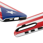 Puerto Rico Flag Tough Phone Case Patriotic Red & White Stripe Design