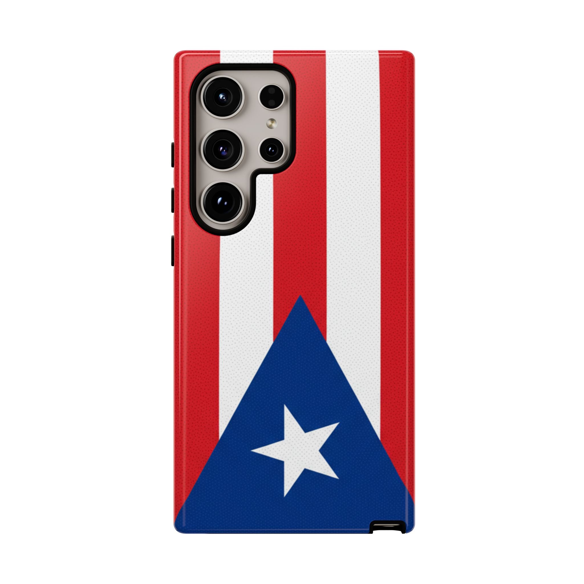 Puerto Rico Flag Tough Phone Case Patriotic Red & White Stripe Design