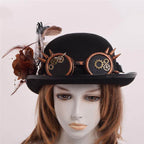 Lolita Dark-style Vintage Glasses And Feathered Hat Photo Prop