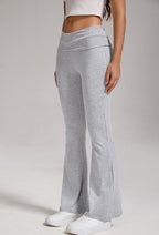 🔥 Women's Low-Waisted Folded Waist Flared Pants - Low-Rise Wide-Leg Trousers