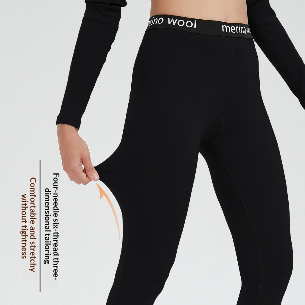 Womens Merino Wool Base-Layer Pants Outdoor Quick-Dry Tights