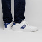 61-101-NVY OLYMPIAS Italian Calfskin and Crocodile Stripe, Navy