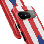Puerto Rico Flag Tough Phone Case Patriotic Red & White Stripe Design