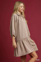 Umgee V-Neck Tiered Mini Dress