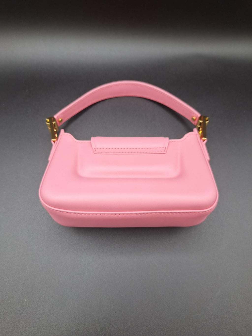 Charles & Keith Koa Leather Push-Lock Top Handle Bag Pink