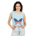American Flag Butterfly Tank Top Patriotic Summer Graphic 4th of July and Everyday Wear