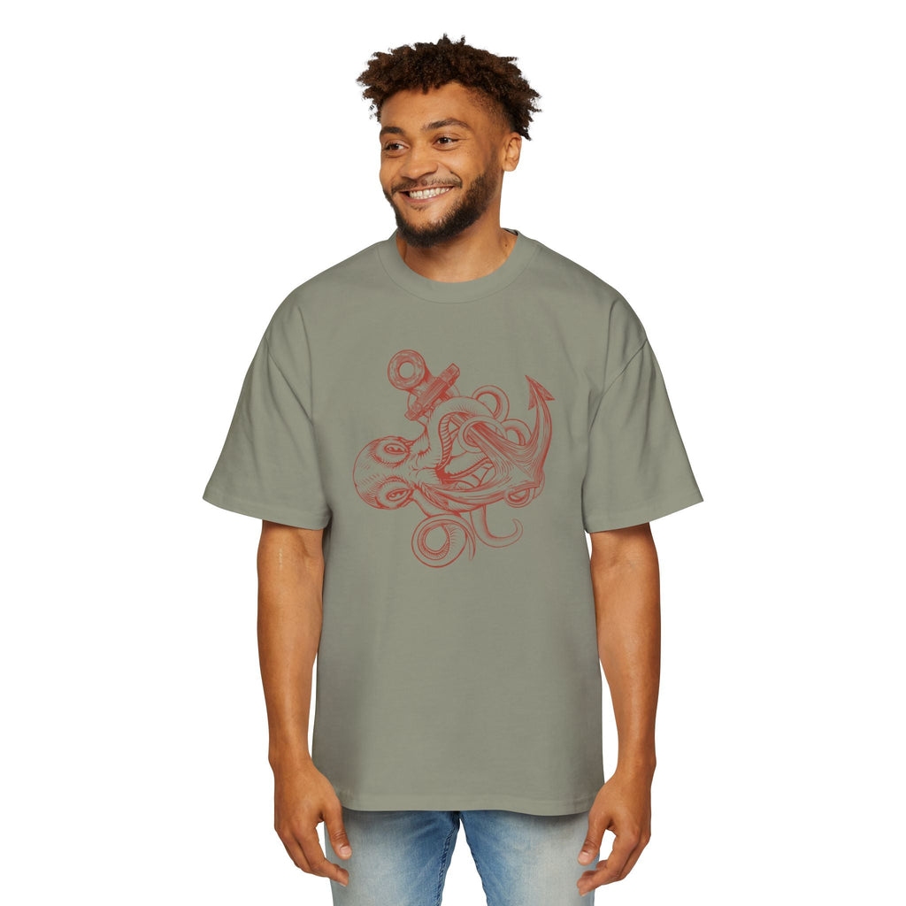 Ocean-Inspired Oversized Tee for Men, Stylish Sea Creature Shirt, Relaxed Fit, Perfect for Beach Days, Casual Wear, Gift for Seafood Lovers