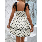 Tie Strap Mini Dress – Smocked Summer A-Line Dress