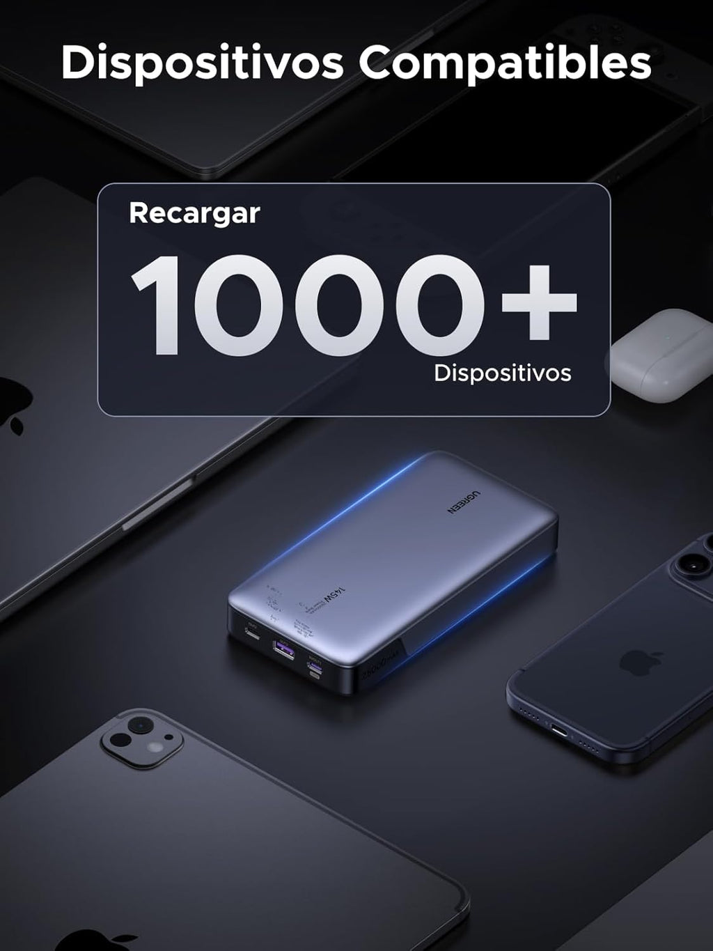 UGREEN Power Bank 25,000mAh 145W Laptop Portable Charger, Nexode 3-Port USB C PD Battery Pack, for MacBook Pro/Air, Dell XPS, iPhone 17/16/15/14, Galaxy S24, Steam Deck, iPad, and More