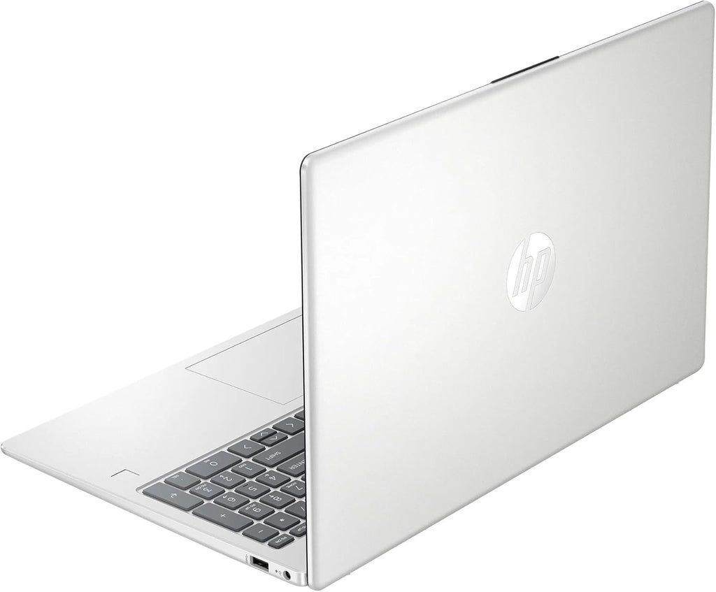 HP 15.6" FHD Laptop Computer, 16GB RAM 512GB Storage (256GB SSD+256GB Docking Station Set), 8-Core Intel Core i3-N305, Windows 11, Fingerprint Reader, Numeric Keypad, SageNova Earphones, Silver