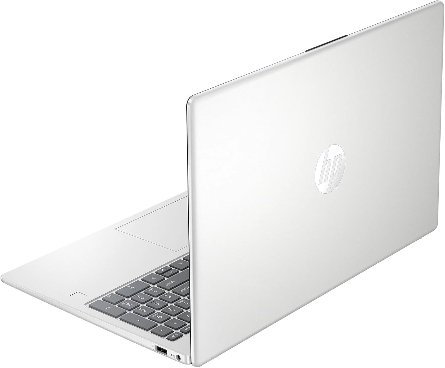 HP 15.6" FHD Laptop Computer, 16GB RAM 512GB Storage (256GB SSD+256GB Docking Station Set), 8-Core Intel Core i3-N305, Windows 11, Fingerprint Reader, Numeric Keypad, SageNova Earphones, Silver