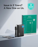 INIU Portable Charger, Ultra Slim 45W Fast Charging with Attached USB C Cable, Flight-Safe 10000mAh PD Power Bank Battery Pack, Travel Essential Phone Powerbank for iPhone 17 16 Samsung S25 Google etc