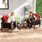 Outdoor 3 Piece Patio Furniture Set with Cushions