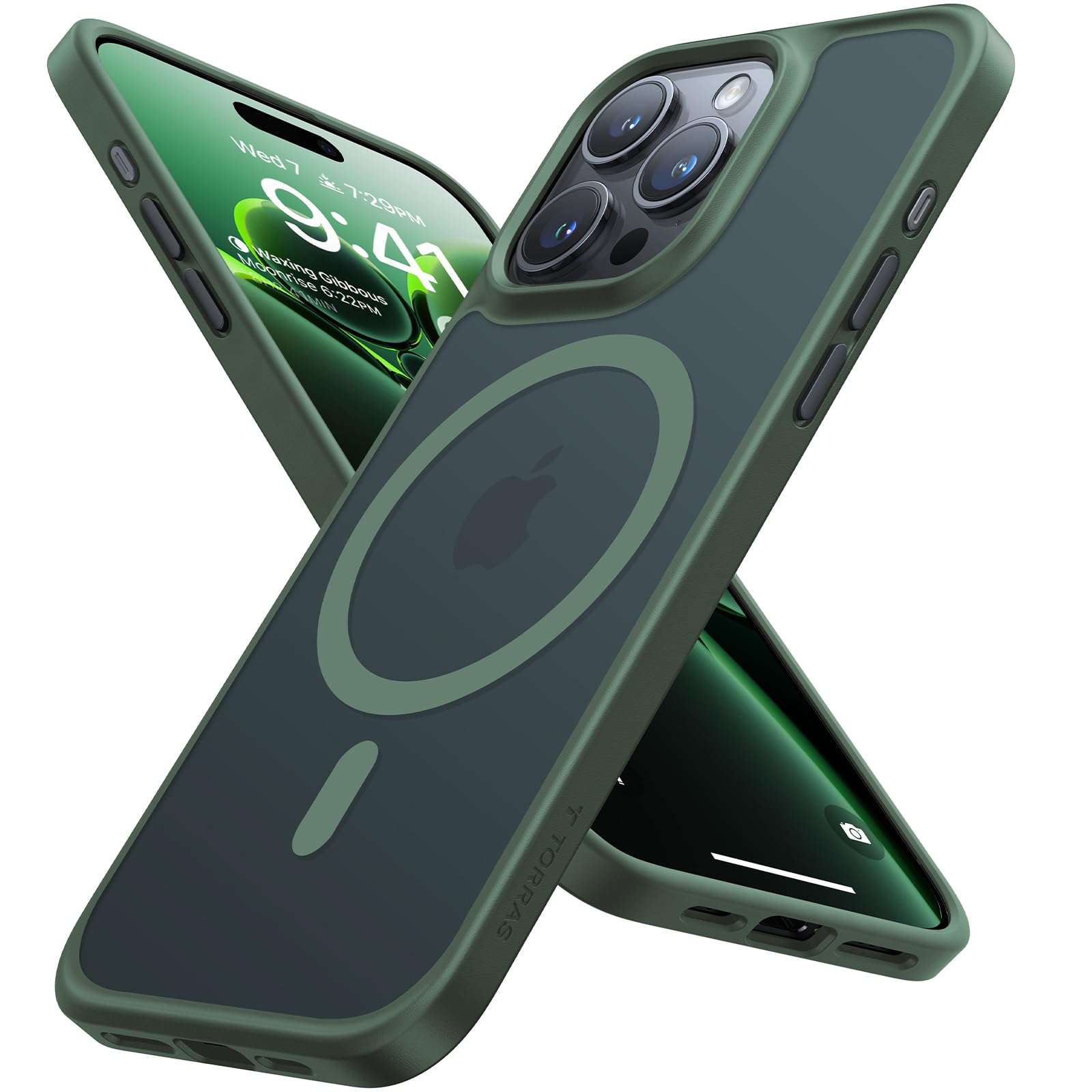 TORRAS Magnetic Shockproof for iPhone 12 Pro Case/iPhone 12 Case, [Military-Grade Drop Tested] [Compatible with MagSafe] Translucent Slim Protective Anti-Scratch, Black