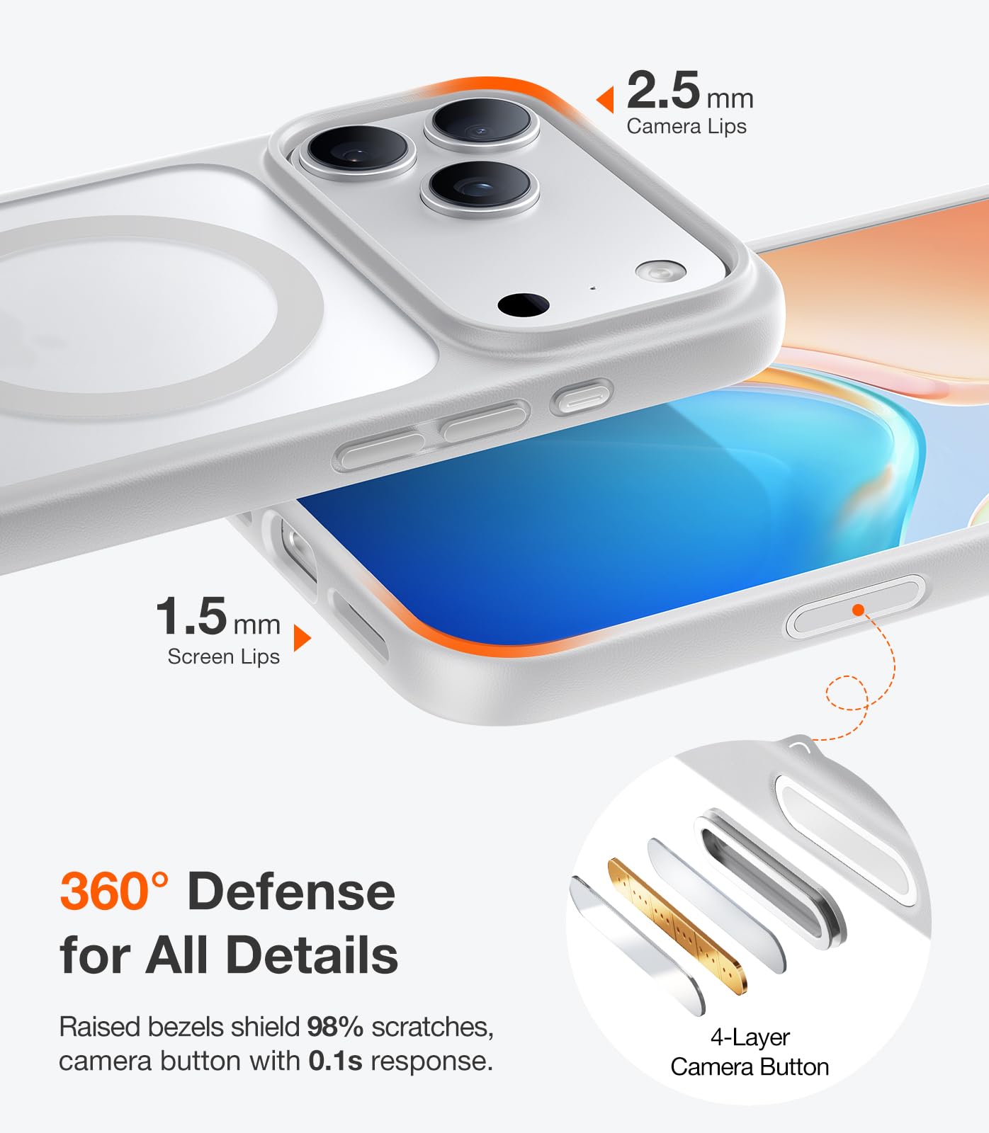 TORRAS Magnetic Shockproof for iPhone 12 Pro Case/iPhone 12 Case, [Military-Grade Drop Tested] [Compatible with MagSafe] Translucent Slim Protective Anti-Scratch, Black