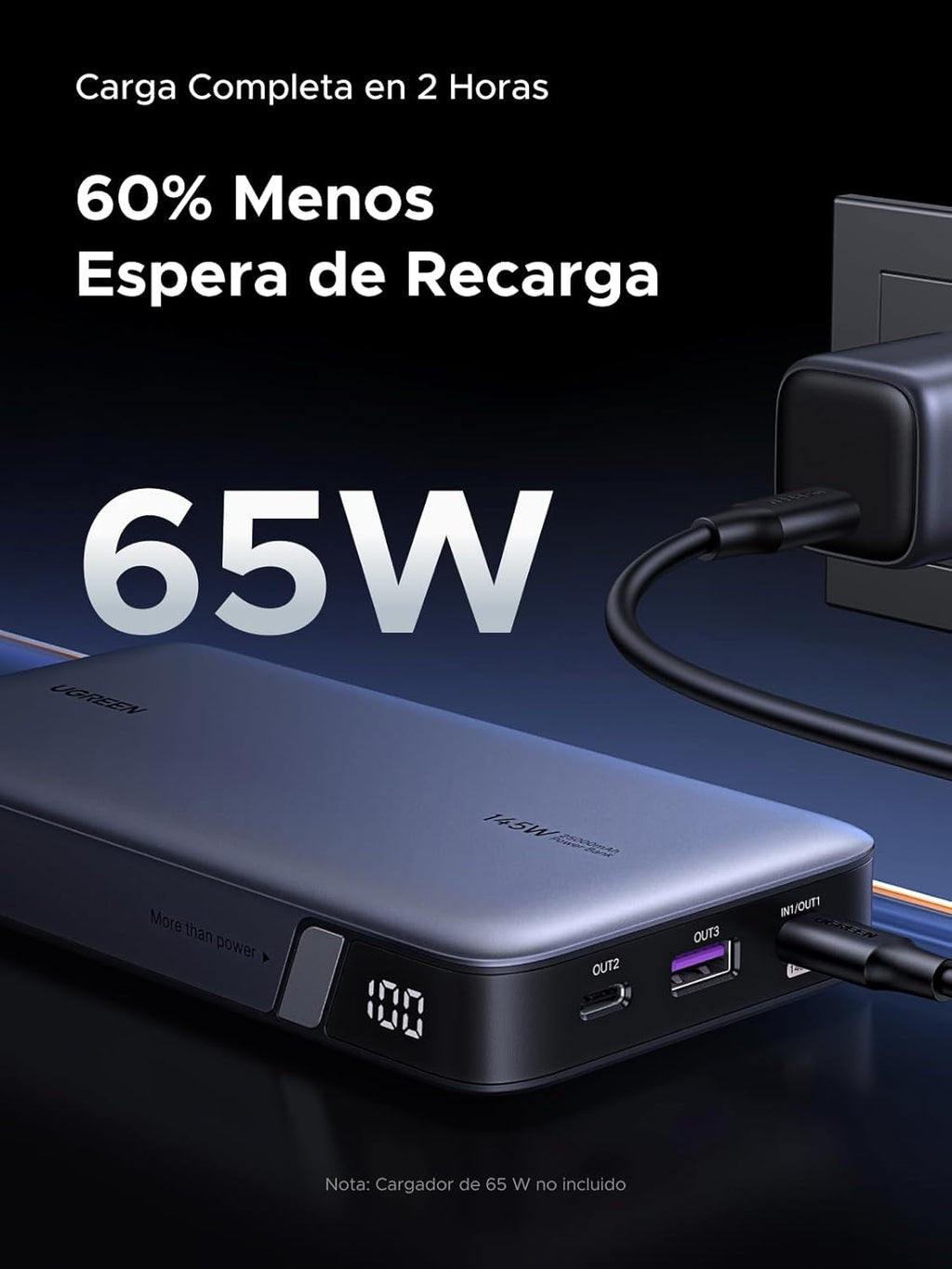 UGREEN Power Bank 25,000mAh 145W Laptop Portable Charger, Nexode 3-Port USB C PD Battery Pack, for MacBook Pro/Air, Dell XPS, iPhone 17/16/15/14, Galaxy S24, Steam Deck, iPad, and More