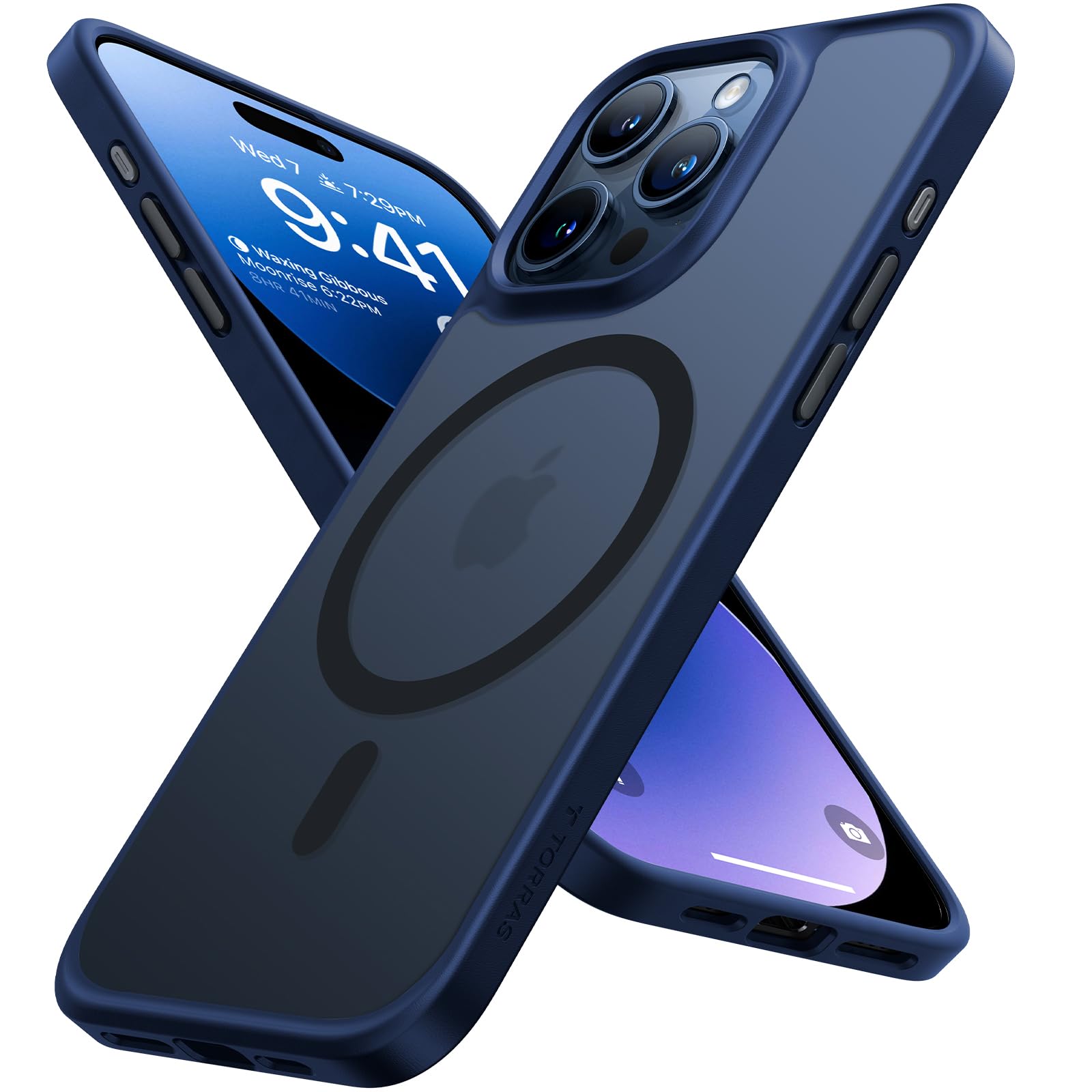 TORRAS Magnetic Shockproof for iPhone 12 Pro Case/iPhone 12 Case, [Military-Grade Drop Tested] [Compatible with MagSafe] Translucent Slim Protective Anti-Scratch, Black