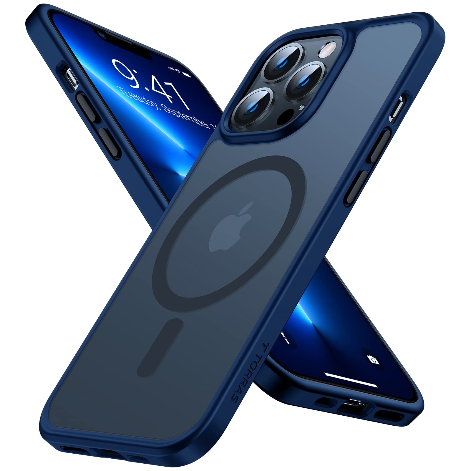 TORRAS Magnetic Shockproof for iPhone 12 Pro Case/iPhone 12 Case, [Military-Grade Drop Tested] [Compatible with MagSafe] Translucent Slim Protective Anti-Scratch, Black