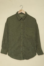 Pink Corduroy Button Pocket Shirt