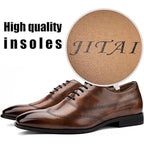 Jitai Mens 11 Brown Faux Leather Lace Up Low Heel Oxford Formal Loafer Shoes