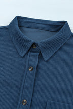 Pink Corduroy Button Pocket Shirt