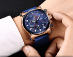 Men's Waterproof Modern Watch With Leather Belts, Stainless Steel Case Excellent Look Perfect Gift