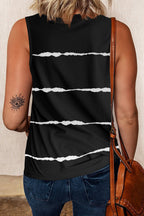 Apricot Allover Leopard Print Round Neck Tank Top
