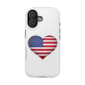 Patriotic Heart Phone Case American Flag Magnetic Impact Resistant Case